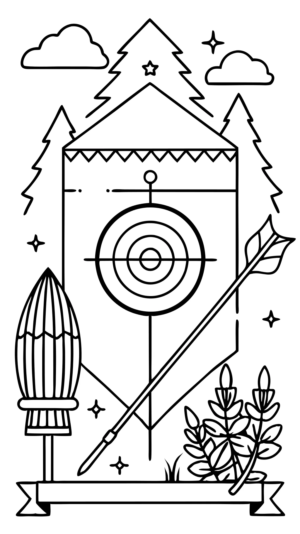 coloring pages bow and arrow